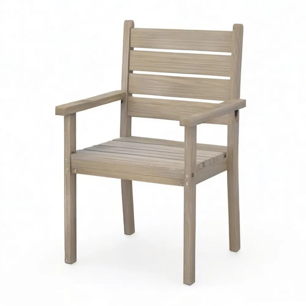Fotel ogrodowy 60x65x95 cm Przyroda Drewniane krzesło z podłokietnikami lite drewno Ogrodowe krzesło