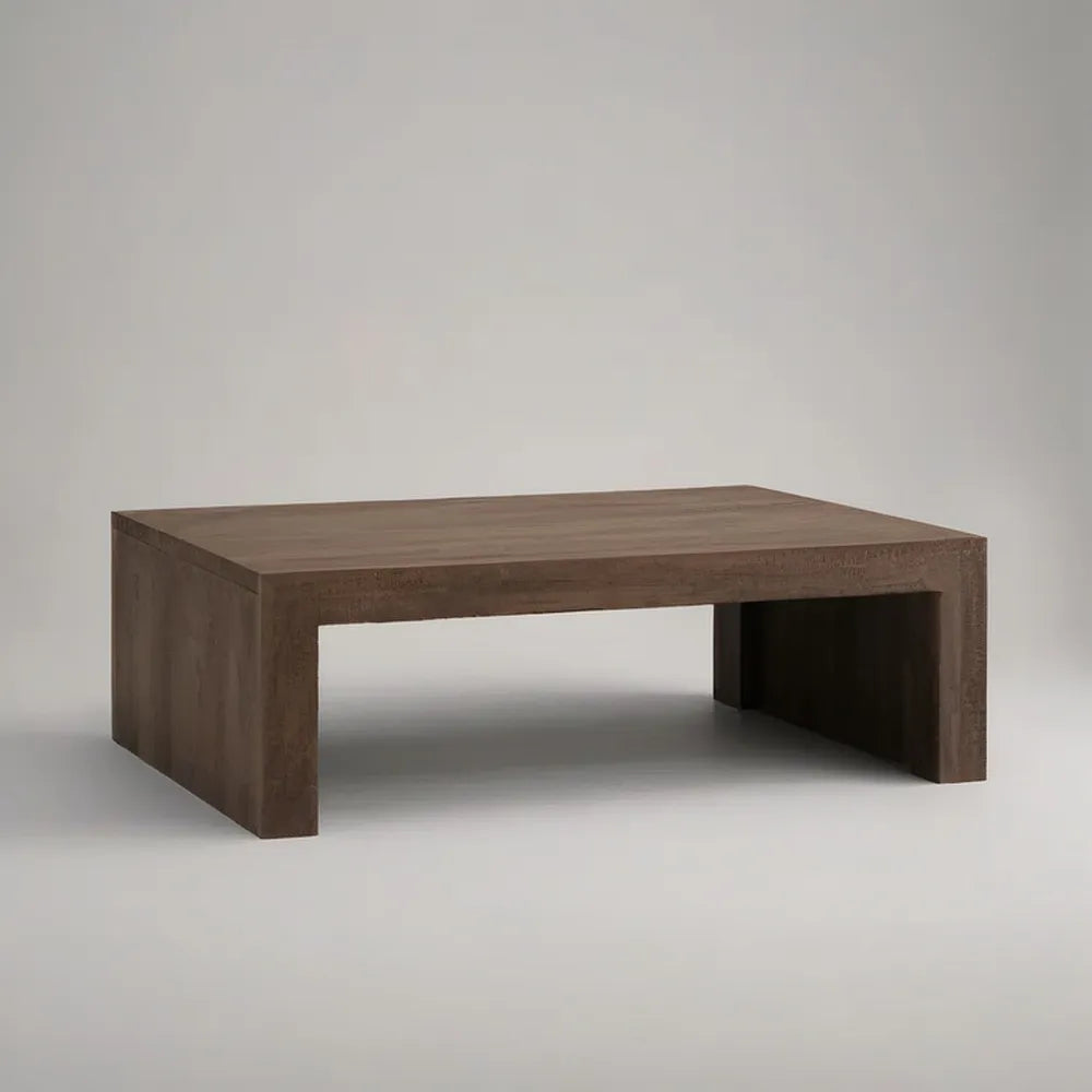 Stolik kawowy, Prostokątny stolik do kawy 120 x 60 x 40 cm MDF efekt brązowy drewno z konstrukcji monobloc