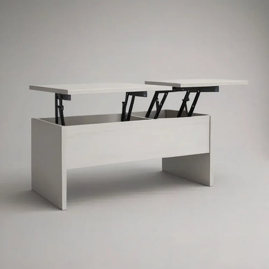 Stolik kawowy, 120 x 60 x 45 cm wysoki stół w białym drewnie MDF z dającą się utrzymać wierzchołkiem