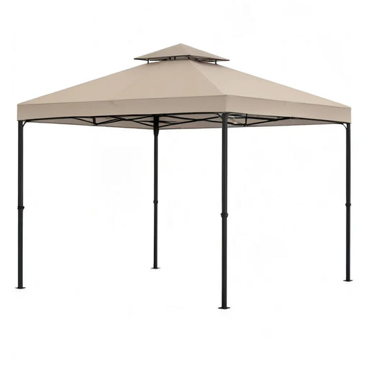Pergola, Składany pawilon 300 x 300 x 270 cm stal poliestrowa kwadratowy beżowy
