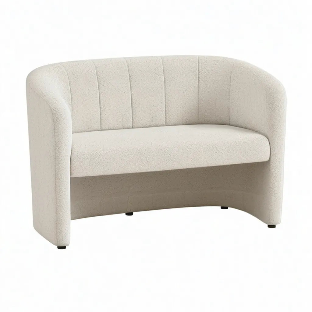 Sofa, Zaokrąglona 2 fotela w poliestrze, pokryta wyściełaną pokrywą 120 x 72 x 75 cm