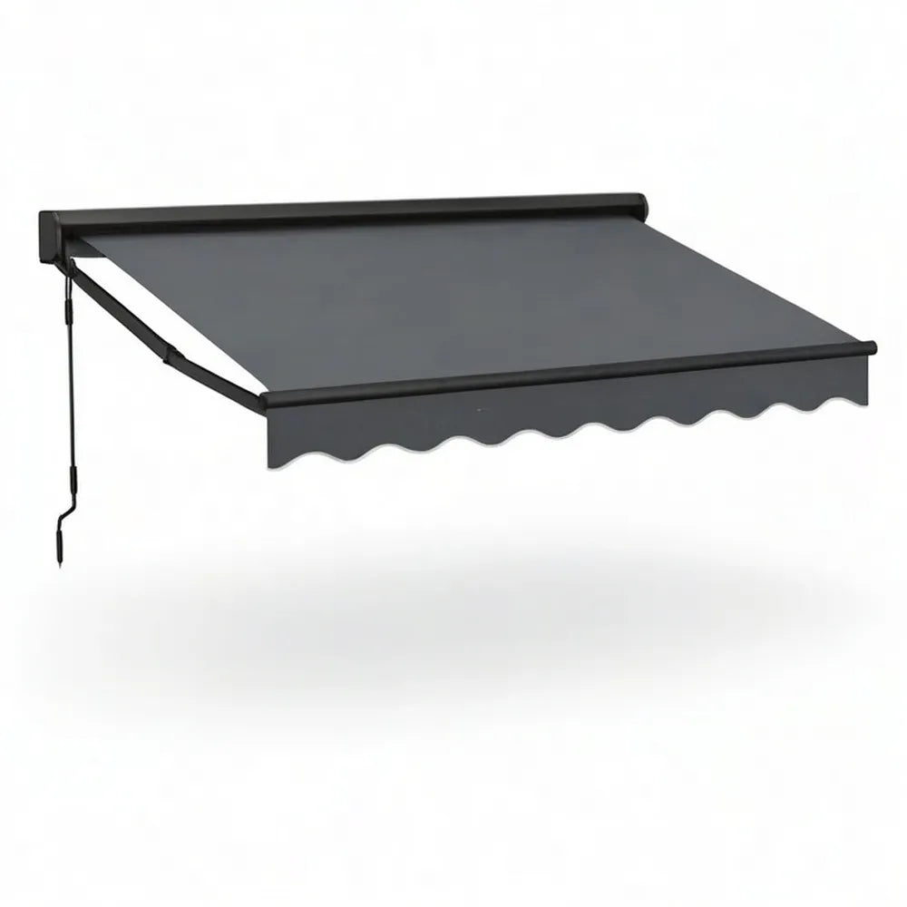 Markiza, Przegubowa markiza na ramieniu 300 x 250 cm antracyt z aluminiową ramą i poliestrową szmatką markizy