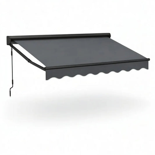 Markiza, Przegubowa markiza na ramieniu 300 x 250 cm antracyt z aluminiową ramą i poliestrową szmatką markizy