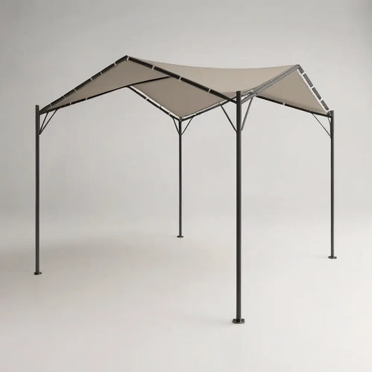 Pergola, Ogród pergola 300x300x250 cm z malowaną stalową konstrukcją i beżową pokrywą tkaninową