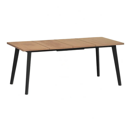 Stół ogrodowy, prostokątny stół ogrodowy 200 x 100 x 75 cm w litej akacji drewna i czarnej stali