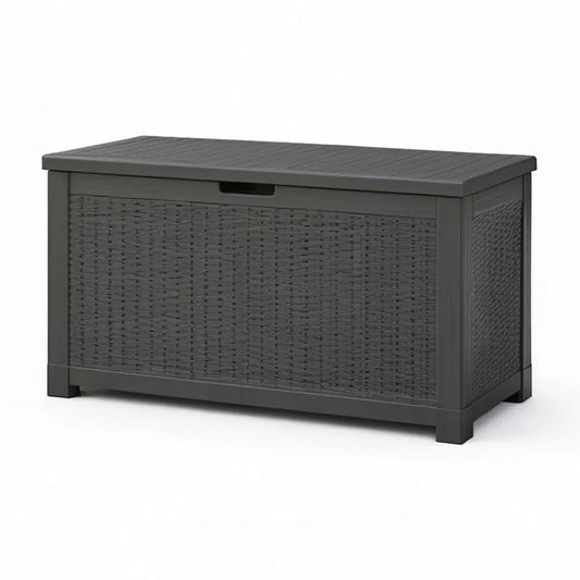 Skrzynia ogrodowa, Skrzynka do przechowywania w ogrodzie 300 L Plastic z rattanowym antracytem optycznym 120 x 60 x 50 cm