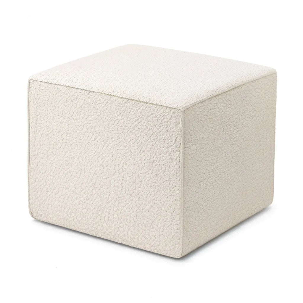 Podnóżek, Sześciokątny podnóżek ottoman 45 x 45 x 45 cm w poliestrowym kremie buklowym