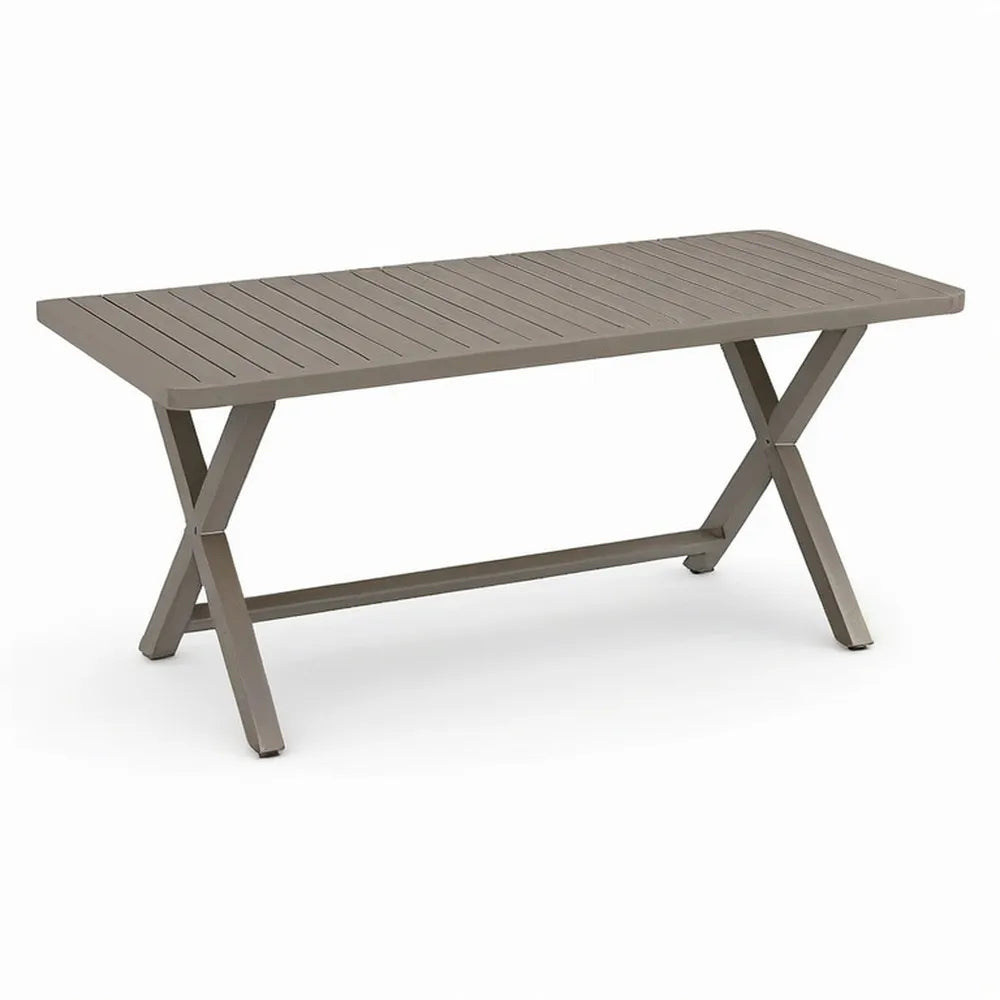 Stół ogrodowy 180 x 90 x 75 cm Prostokątny stół szary z aluminiową ramą i plastikową płytą