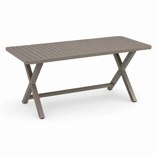 Stół ogrodowy 180 x 90 x 75 cm Prostokątny stół szary z aluminiową ramą i plastikową płytą