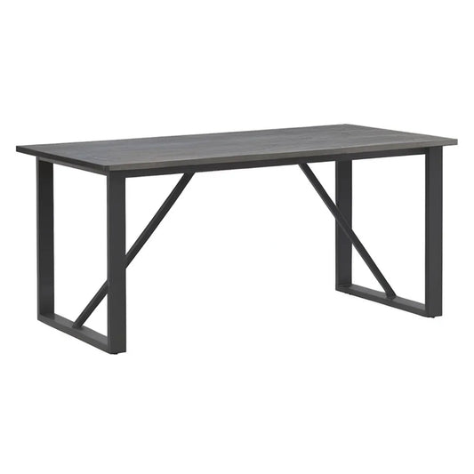 Stół do jadalni, Prostokątny stół jadalny 140 x 80 x 75 cm w MDF efekt szary beton z czarnych stalowych nóg